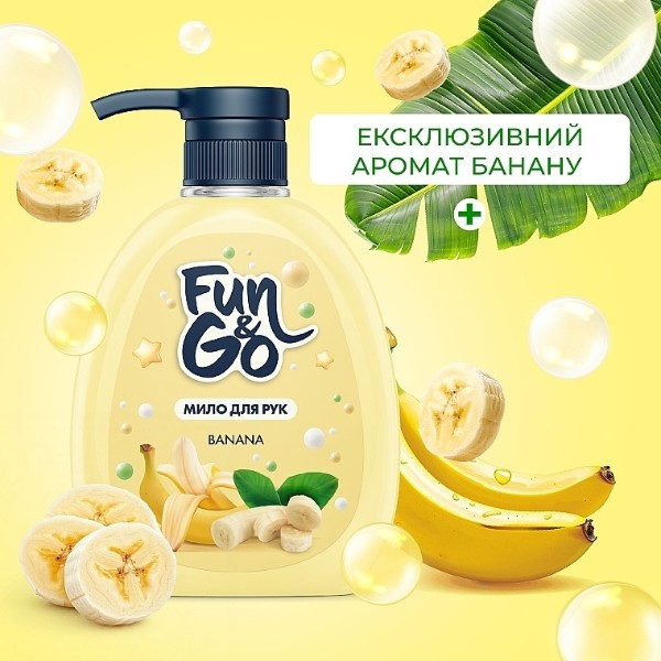 Фото - Рідке мило для рук Fun&Go 300мл Banana (4820204701789)